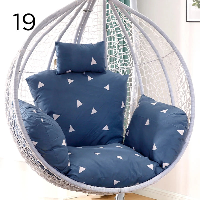 Unfilled S/L Swing Hanging Egg Swing Basket Seat Chair Cushion Cover Round Detachable Pillowcase for Home Patio Living Rooms