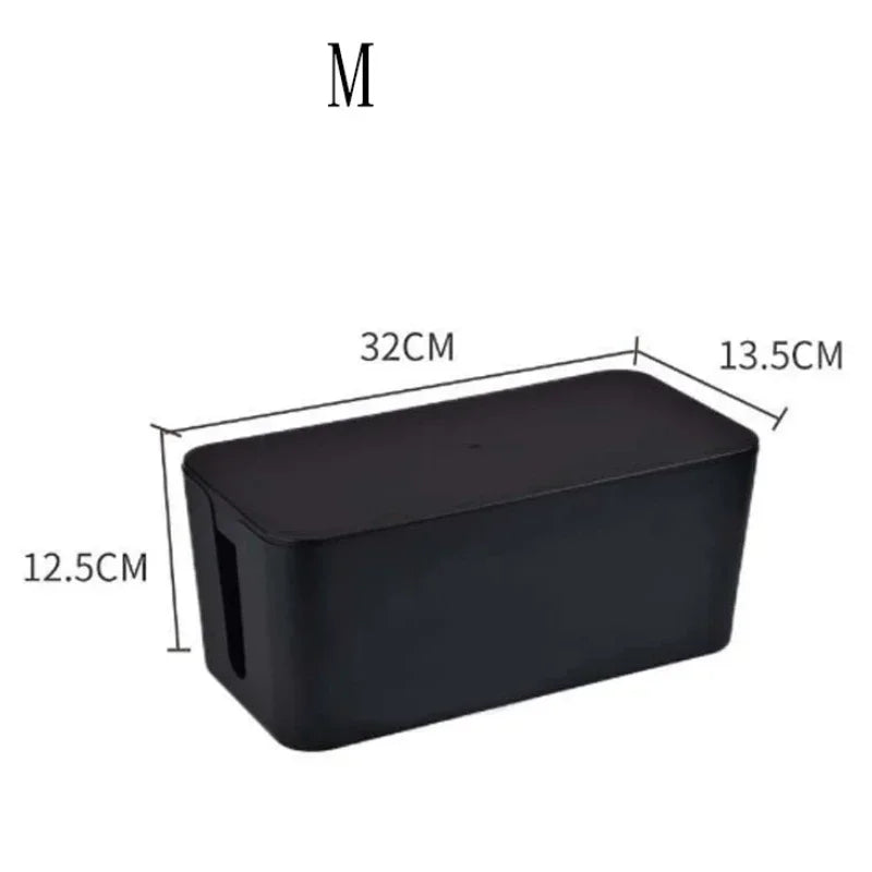 Cable Management Box Desktop Power Strip Storage Box Dustproof Socket Storage Box Home Wire Case Wire Management Cable Organizer