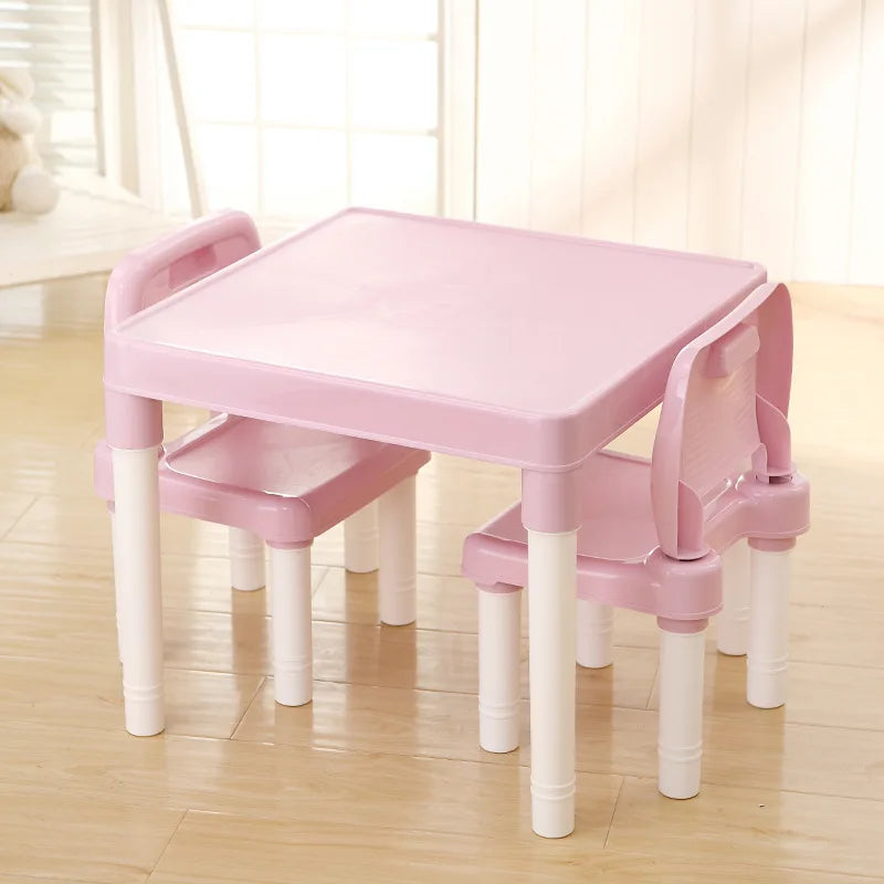 Kindergarten table and chair set Plastic Kids study table with Chair desk Toddler desk and chair set for Reading,Drawing,Snack