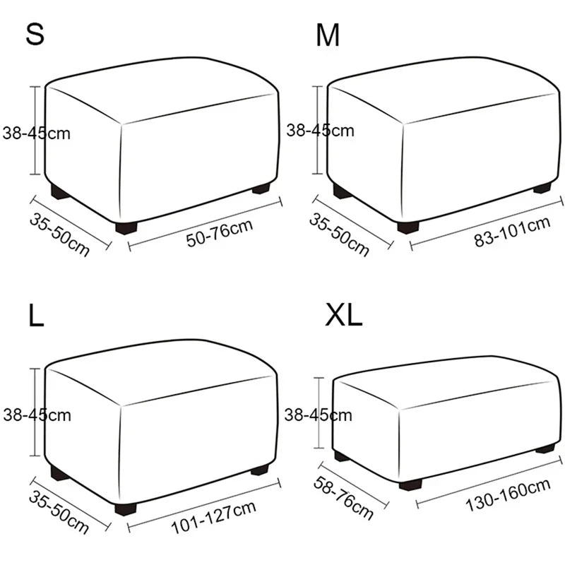 Jacquard Ottoman Slipcover Storage Stool Furniture Protector Cover Thick Rectangle Elastic Foot Rest Slipcover Home Decor 오토만 커버