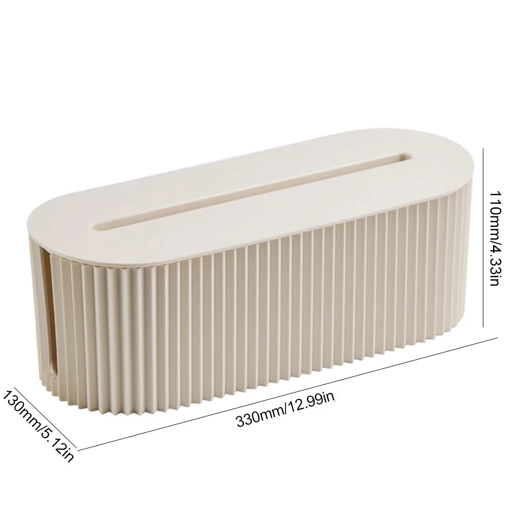Cable Tidy Box Cable Management Box Large Capacity Desktop Cord Organizer with Lid Cable Organizer Box for Hiding Messy Cables