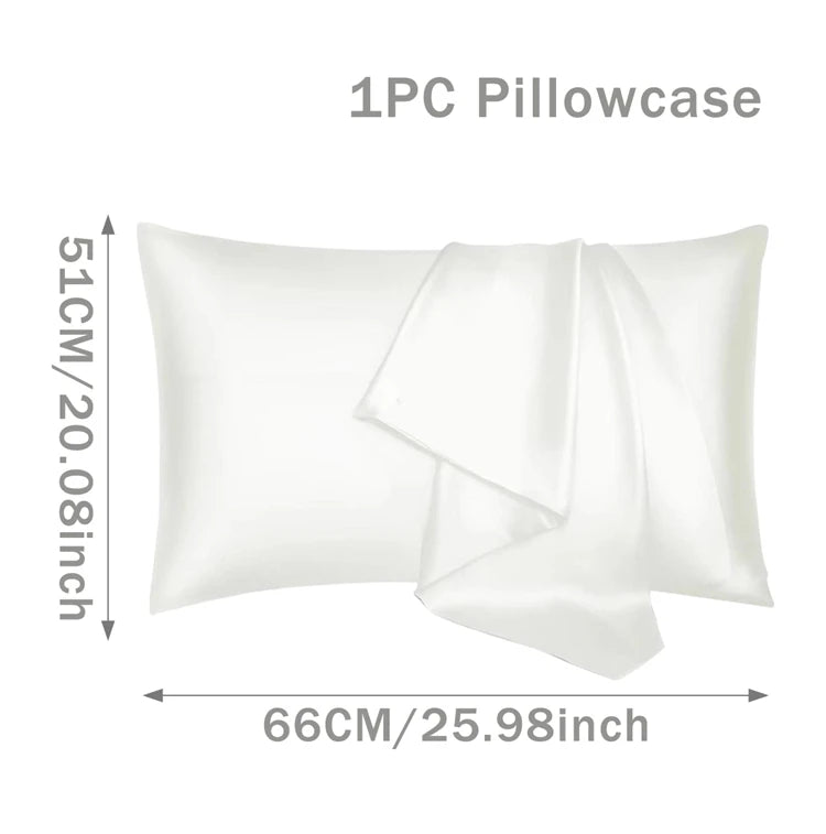Silk Satin Pillowcase Simple Solid Color Pillow Cover Bedding Household Smooth Multicolor Satin Pillowcase Household 66x51cm