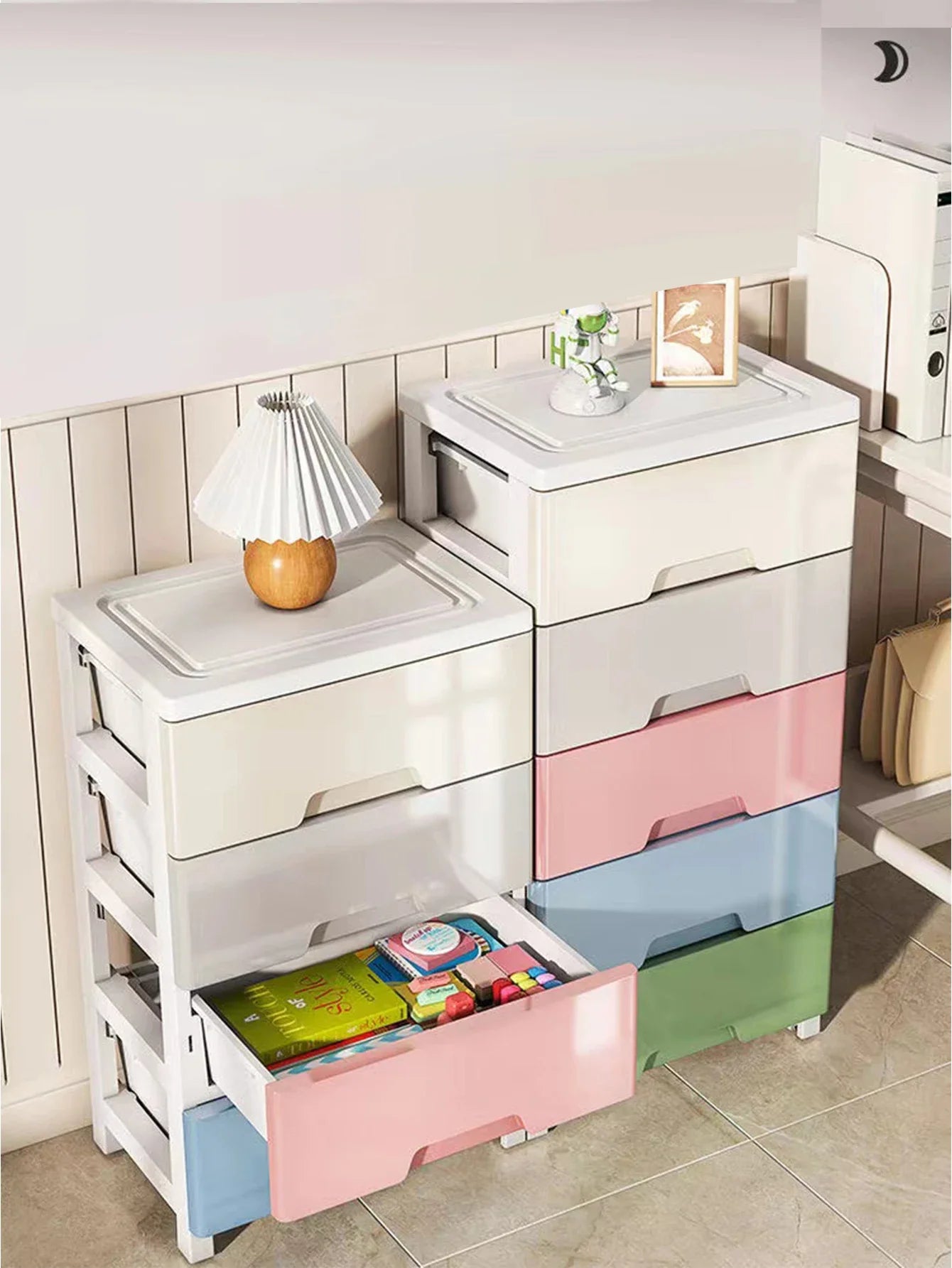 3/4/5/6/7 Layer  Drawer Storage Cabinet Storage Organizer with Wheels Multifunction Dustproof Wardrobe