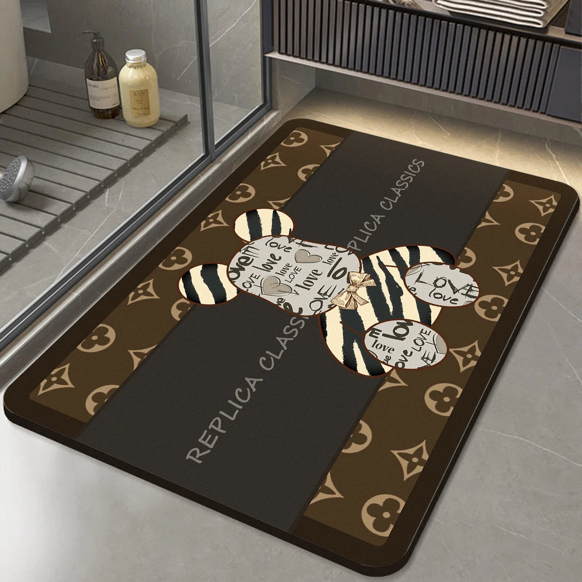 Soft diatom mud bathroom non-slip floor mat, quick-drying foot mat at the door of the bathroom, toilet toilet rug
