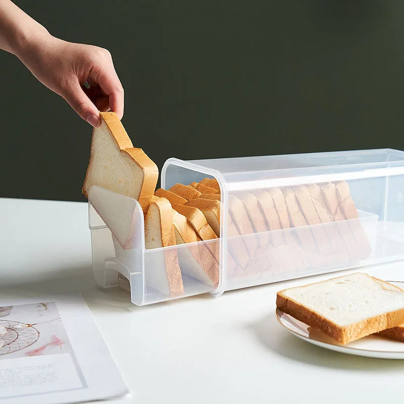 Plastic Bread Box with Sealing Lid and Tray, Bread Storage Box, Sandwich Bread Storage Box, Pasta Storage Box, Multigrain Jar