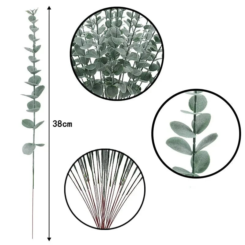 Artificial Plants Multicolor Eucalyptus Leaves Faux Greenery Boughs Wedding Bridal Bouquet Home Vase Table Diy Decoration Props