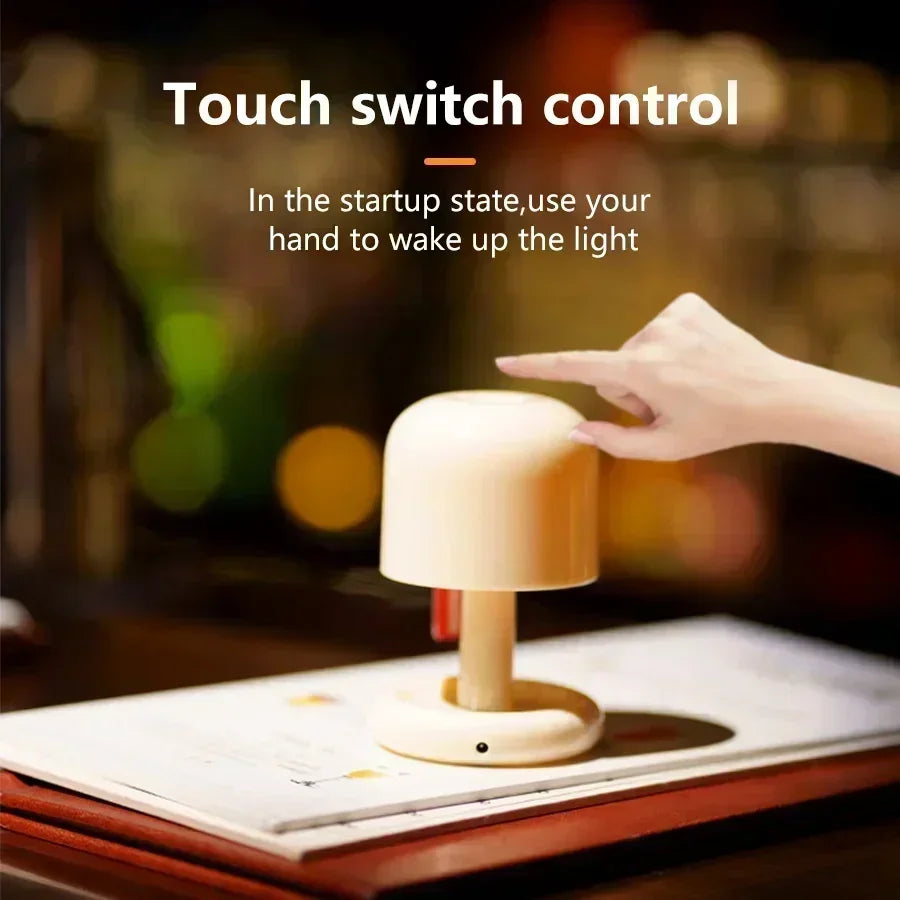 LED Touch Table Lamp Sunset Night Light USB Rechargeable Desk Lamp Creative Atmosphere Light for Bedside Bedroom Bar Living Room