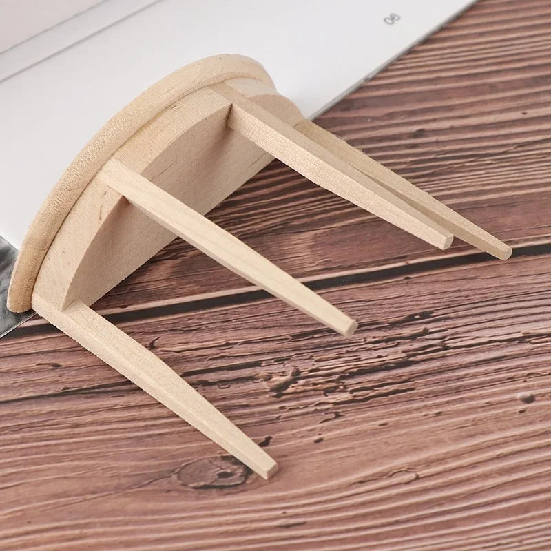 1:12 Simulation Dollhouse Miniature Wooden Half Round Table Model Furniture Teatable Coffee Living Room Kid Dolls Home Toy