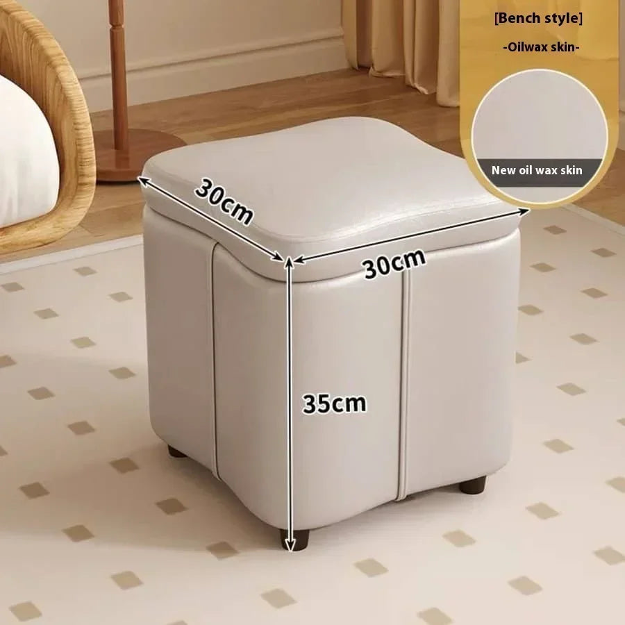 Dressing Stools Armless Leatherwear Entryway Chairs Carrying Storage Stools Makeup Room Footrest Vanity Stool for Living Room