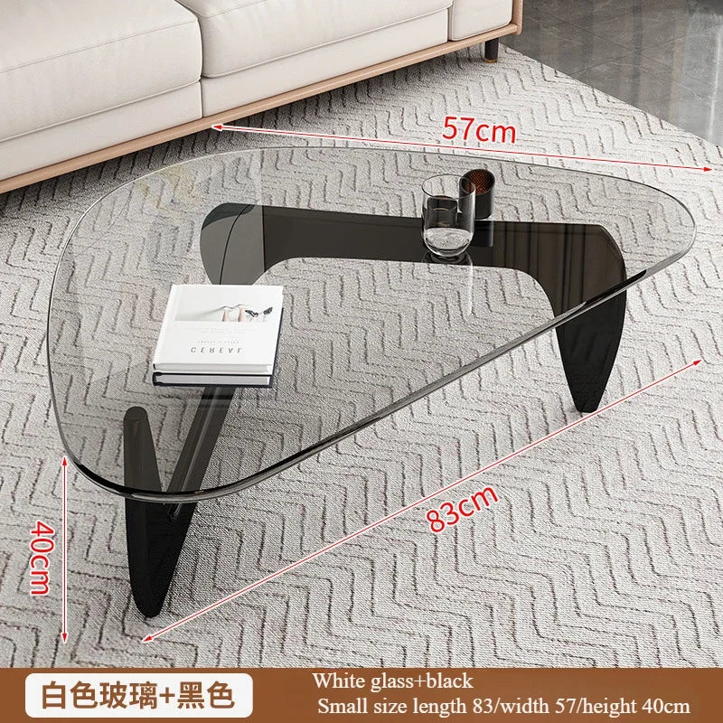 Modern Minimalist Creative Coffee Table for Small Households,Living Rooms,Tempered Glass Tea Table,Internet Famous Tea Table