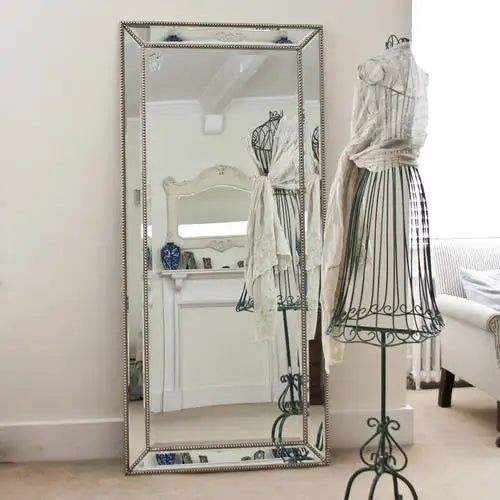 Full Length French Style Mirror Decoration Wall Living Room Aesthetic Mirror Luxury Vintage Floor Standing Espelho Accessories