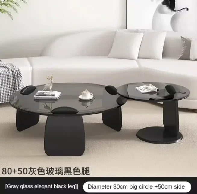 Round Center Table Glass Aesthetic Room Furniture Corner Tables Side Home Coffee Living Low Hospitality Tisch Hall Luxury