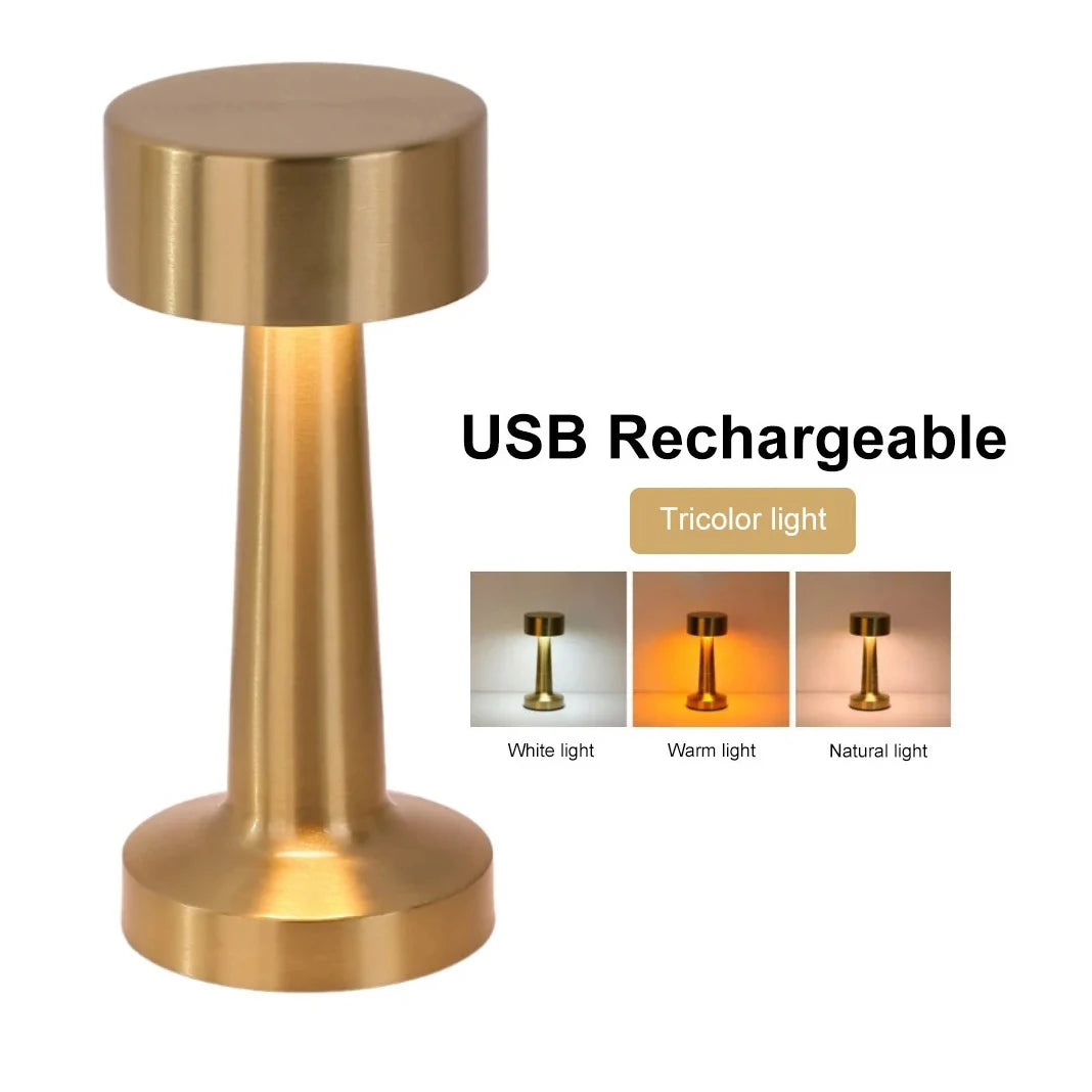1200mAh Metal Rechargeable Touch Point Lamp Room LED Bedside Decor Table Lamp Restaurant Bar Desktop Mood Lighting Night Lights