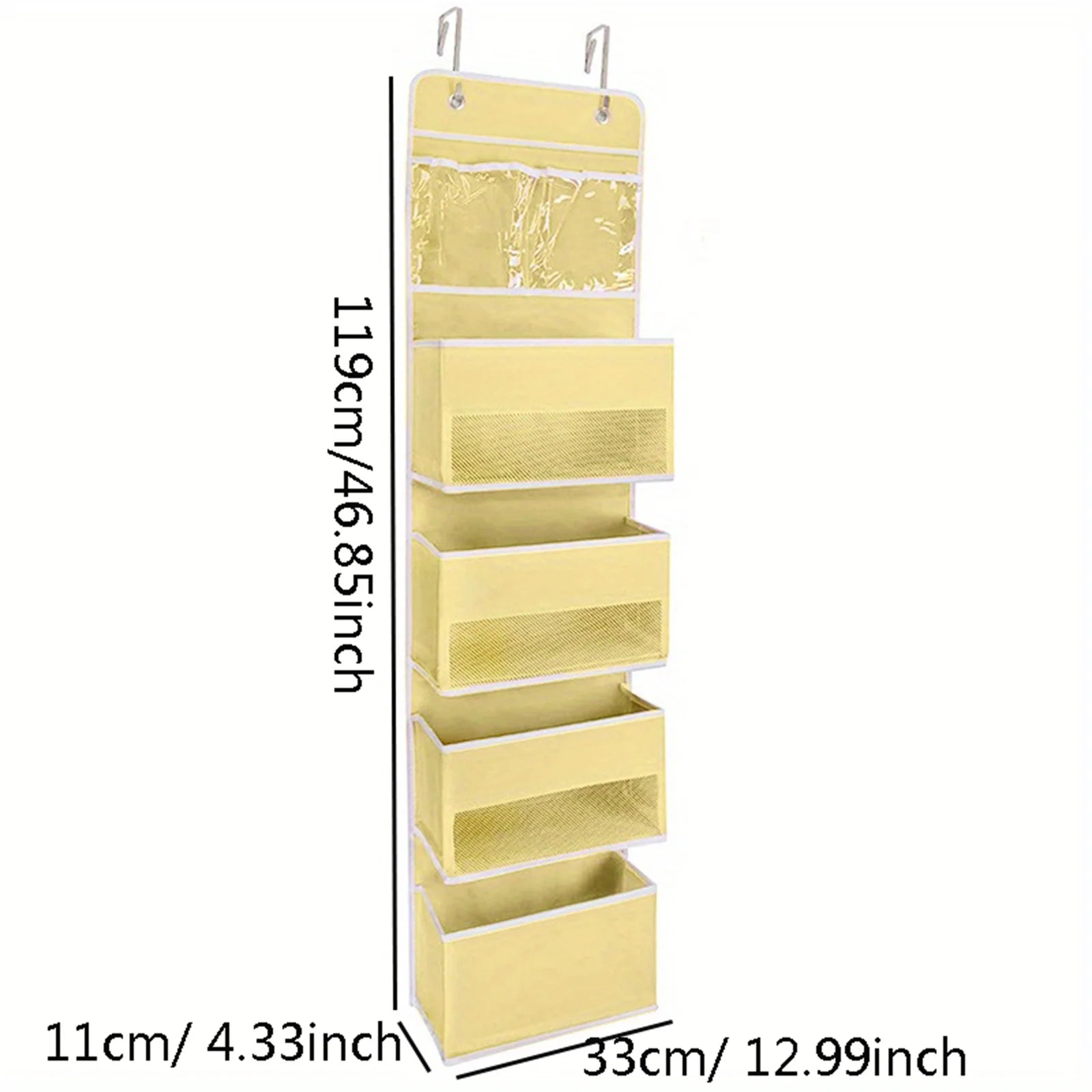 1 PC Non-Woven Fabric, 6-Layer Detachable, Divided Into 2 Hanging Storage Door Devices With Hooks, Anti Swinging Dormitory