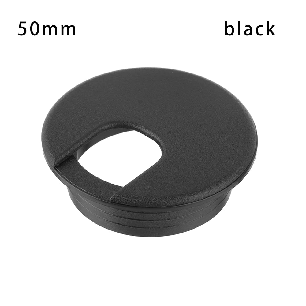 50/60MM Desk Cord Grommet Wire Hole Cover Line Outlet Port Threading Box Cover Cable Passing Box Office Table Cable Organizer