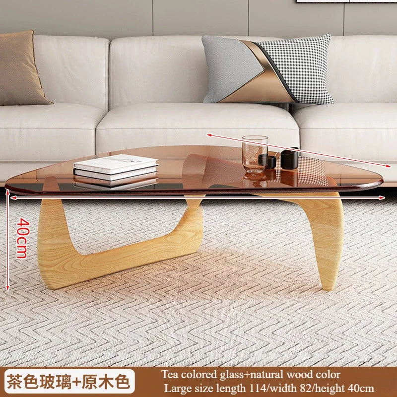 Modern Minimalist Creative Coffee Table for Small Households,Living Rooms,Tempered Glass Tea Table,Internet Famous Tea Table