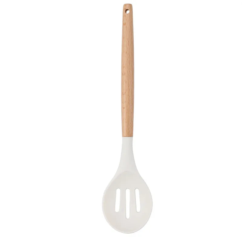 Silicone Kitchen Tools Wooden Handle Tongs Spatula Spoon Brush Whisk Kitchen Cooking Utensils Kitchen Gadgets Accessories