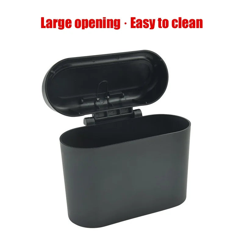 Hanging Car Trash Can with Lid Car Dustproof Trash Can ABS Home Office Multifunctional Storage Box Car Interior Accessories