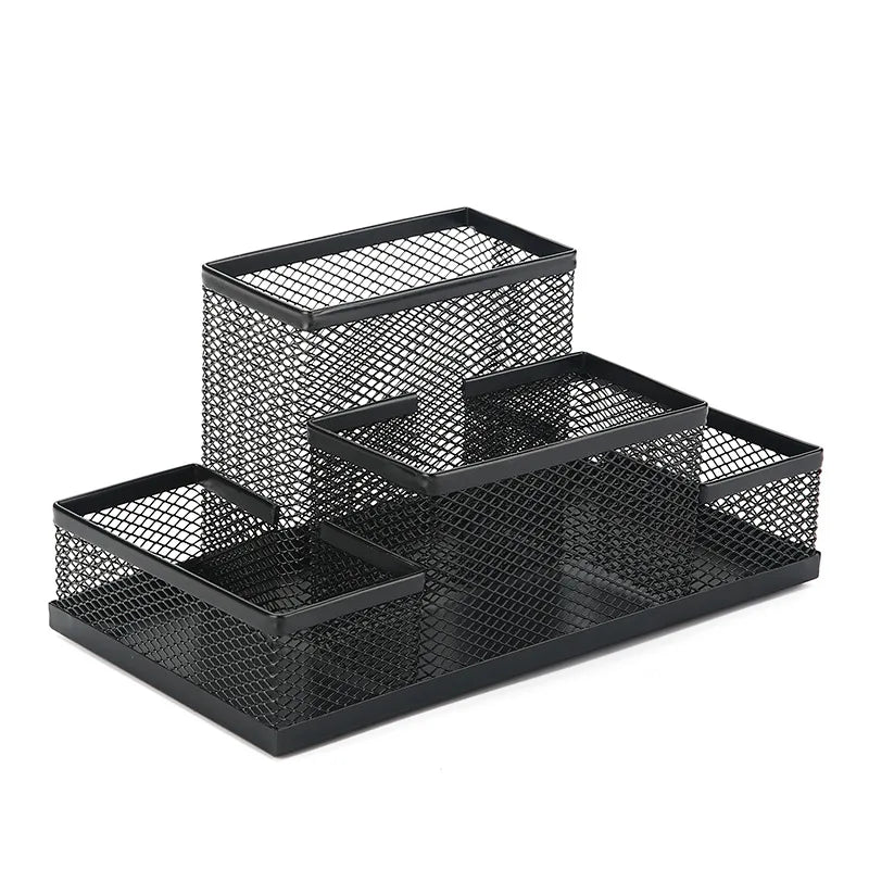Multifuncional Desk Metal Mesh Pen Holder Organizer Office Supplies School Stationery Storage Case Pen Stand Desktop Accessories