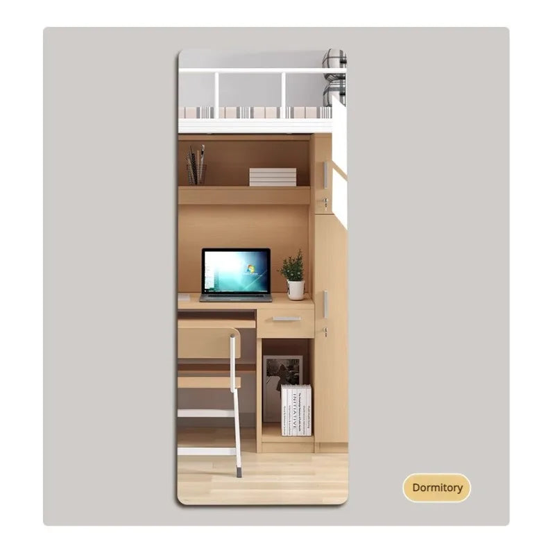Self Adhesive Acrylic Mirror Wall Sticker HD Full Length Reflective Mirror Sheet for Bedroom Closet Home Wall Decoration Use