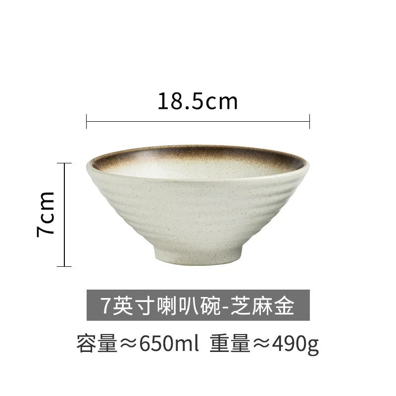 Japanese Style Ceramic Bowl, Large Ramen Bowl, Soup Bowl, Creative Tableware