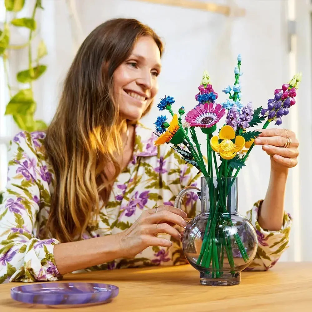 Wildflower Bouquet 10313 Building Blocks Set Dried Flower Centerpiece 10314 Botanical Home Decor  Toys Girl Birthday Gift