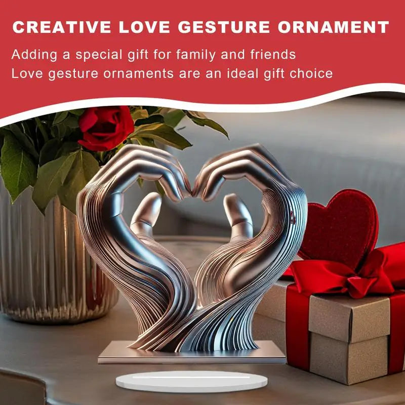 Acrylic Love Gesture Statues Sculptures Desktop Ornament Sculpture Figurines Nordic Light Luxury Art Crafts Office Home Decor