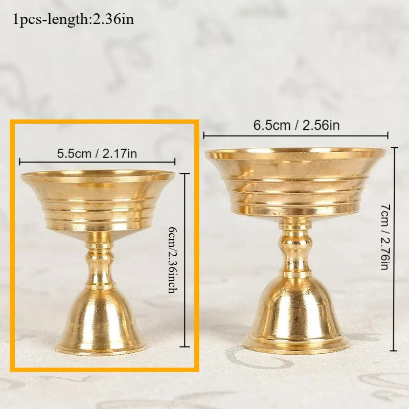1PC Candle Holders Copper Butter Lamp Holder Long Lamp Candlestick Put Candle Copper Cup Home Decor