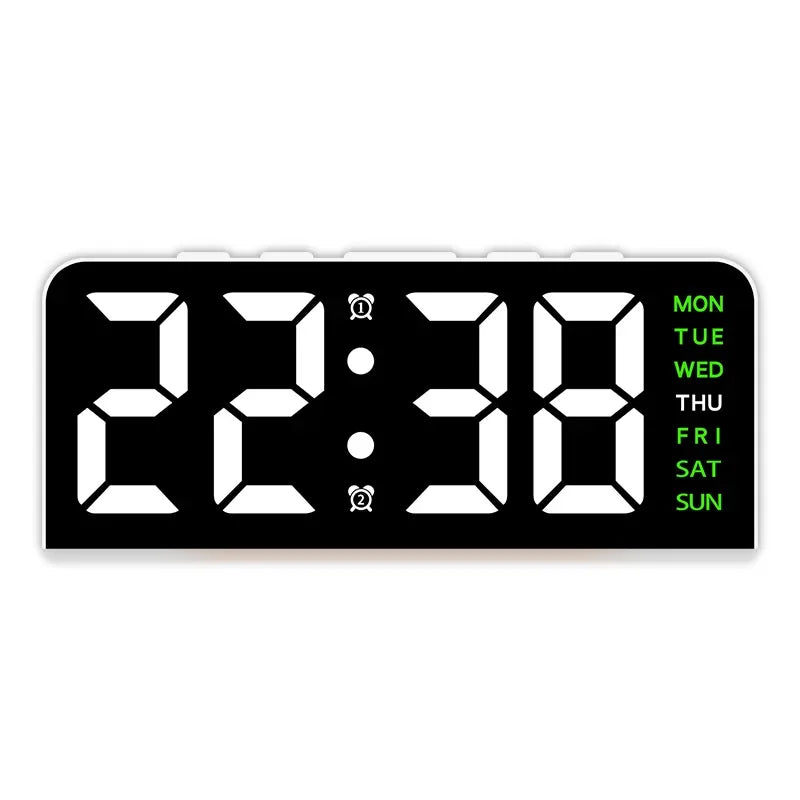 7'' LED Digital Alarm Clock Table Clock Three-Level Adjustable Brightness Dimmer/Dual Alarm/Temp/Date/Night Light for Bedrooms