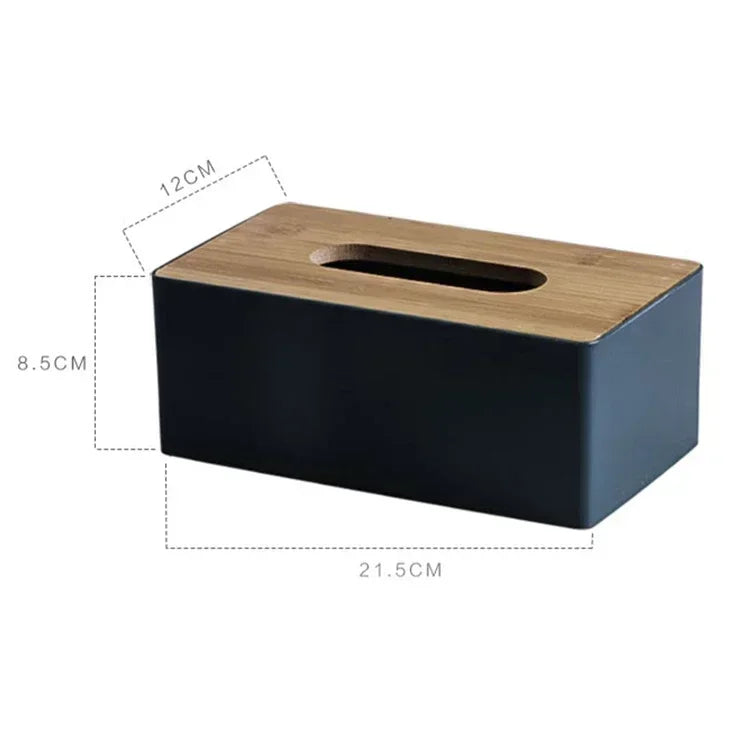 1pc Bamboo Tissue Box Holder, Napkin Organizer for Countertop/Table,Ideal for Office Decor, Elegant Holder Case for Home