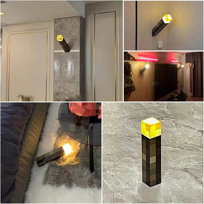 Torch LED Lamp Potion Bottle Light USB Rechargeable Night Light Kids Xmas Gift Table Lamp Living Room Bedroom Decoration MC game