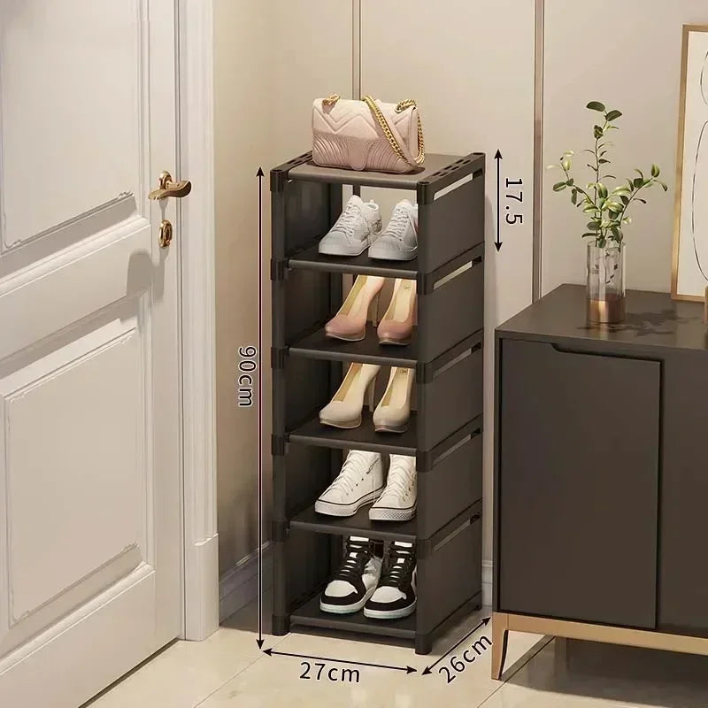 Entrance Shoe Rack Multiple Layers Stackable Footwear Organizer Rack Space Saving Wall Corner Shoe Cabinets Simple Shoes Shelf