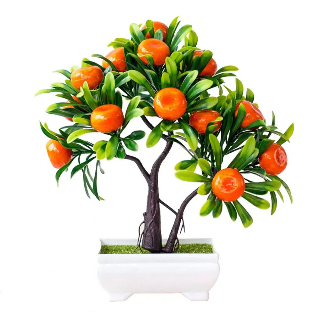 Artificial Orange Bonsai Potted Flower Home Office Garden Decor Peach pepper Tree Artificial Fruit Plant Potted Fake Plant Decor