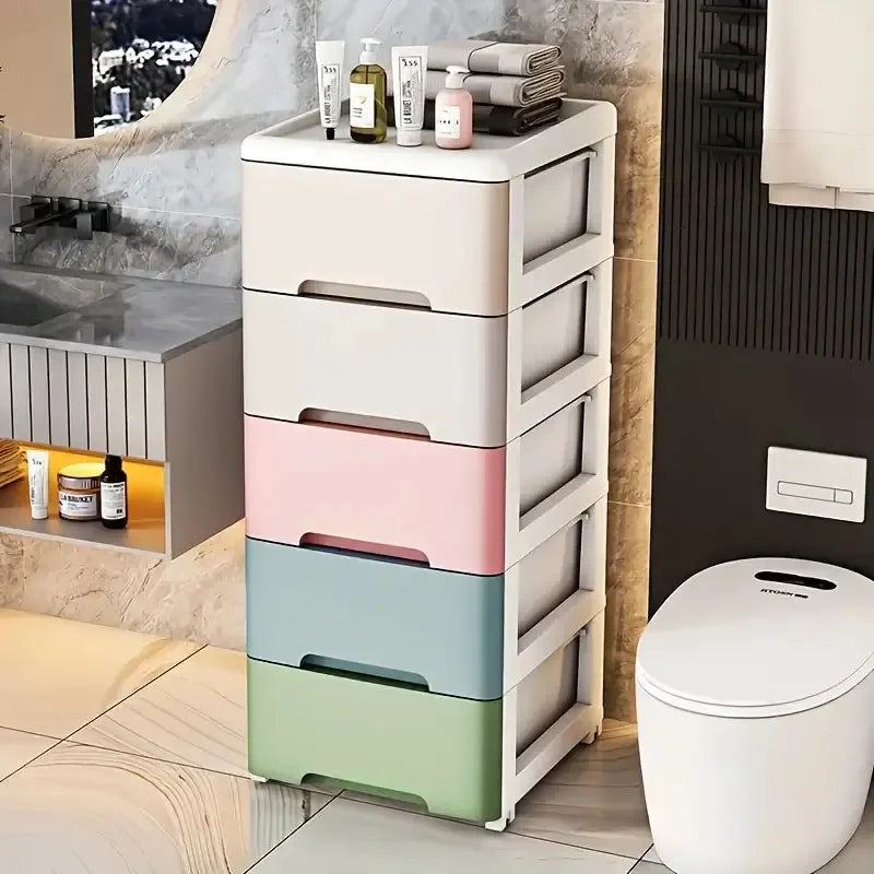 3/4/5/6/7 Layer  Drawer Storage Cabinet Storage Organizer with Wheels Multifunction Dustproof Wardrobe