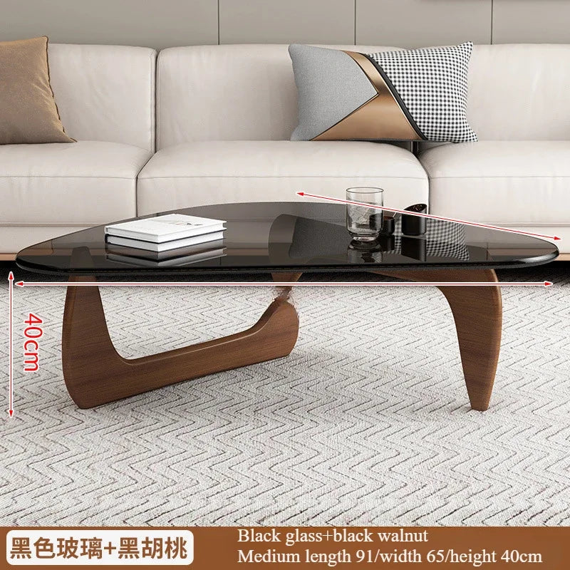 Modern Minimalist Creative Coffee Table for Small Households,Living Rooms,Tempered Glass Tea Table,Internet Famous Tea Table