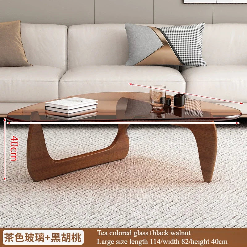 Modern Minimalist Creative Coffee Table for Small Households,Living Rooms,Tempered Glass Tea Table,Internet Famous Tea Table
