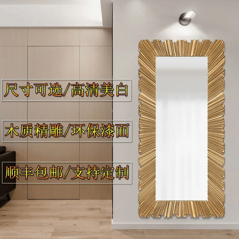 Full-Length Mirror European Style Stand-Alone Tall Floor-Mounted Mirror for Home Decor
