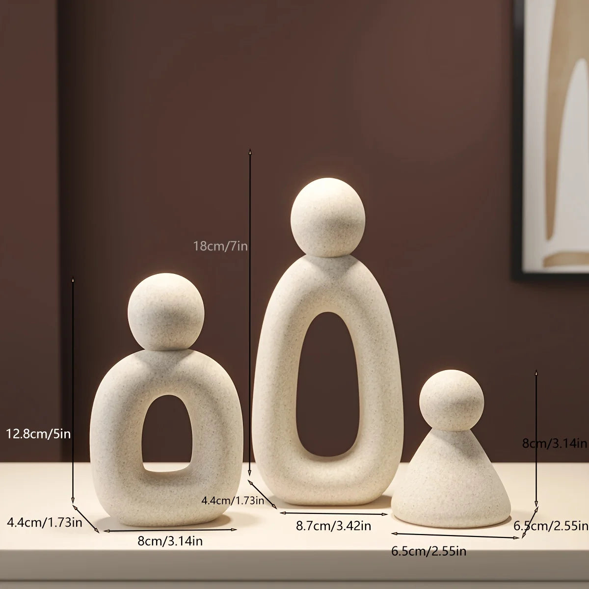 3pcs/set Family Statue Modern Style Home Decor Hollow Sculpture Nordic Living Room Ornaments Bedroom Decoration Figurines Gift