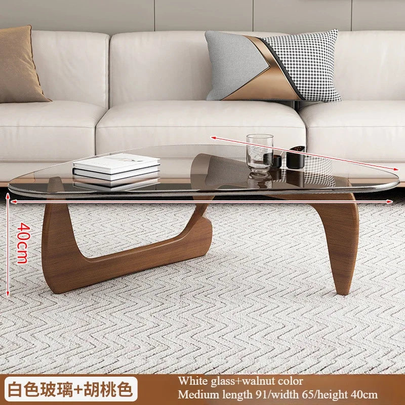 Modern Minimalist Creative Coffee Table for Small Households,Living Rooms,Tempered Glass Tea Table,Internet Famous Tea Table