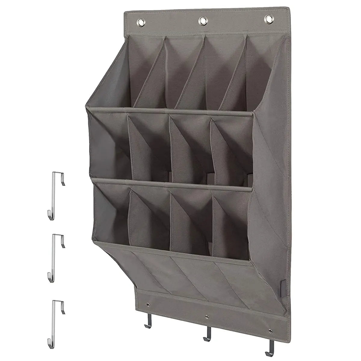 12 Large Pockets Shoes Organizer Rack Hanging Organizers Space Saver Hanging Over The Door Behind Closet Storage Hanger Bags