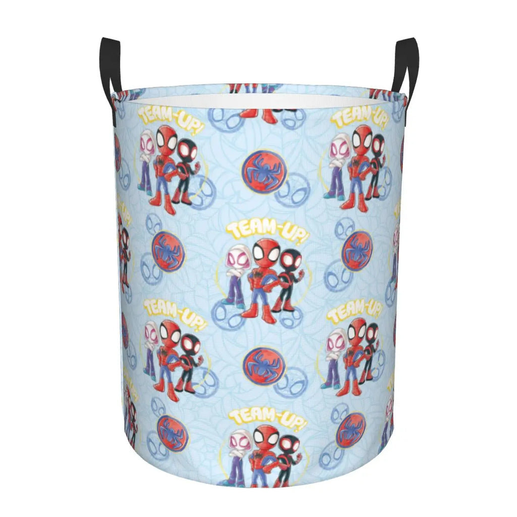 Custom Superheros Movie Collection Laundry Hamper Large Clothes Storage Basket Spider Man Comics Toys Bin Organizer for Nursery