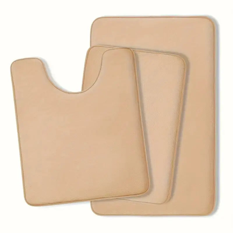 Three Piece Toilet, Bath Floor Mat, Shower Mat, Bath Absorbent Mat, Non Slip Carpet, Soft and Comfortable, Laundry Room.
