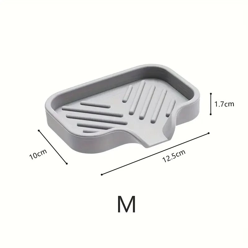 Sink Silicone Tray With drain Soap Sponge Storage Holder Countertop Sink Scrubber Brush Storage Rack Kitchen Organizer