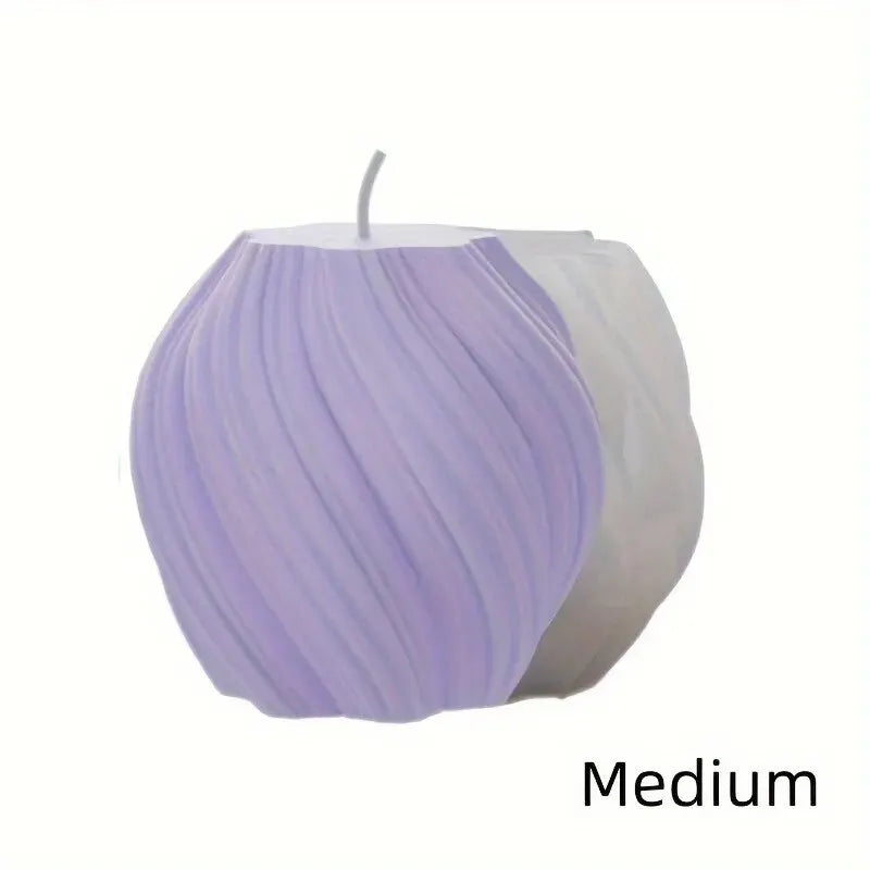 3D Spiral Striped Silicone Mold for DIY Scented Candles, Clay Crafts, Wax, Resin Casting - Irregular Shape Candle Mold