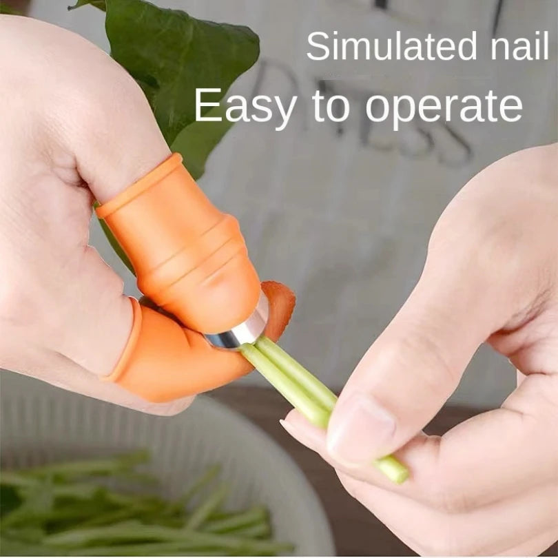 6pcs Steel Thumb Cutter Knife Set Finger Protector Gears Vegetable Harvesting Pinching Plant Blade Scissors Gloves Garden Tool
