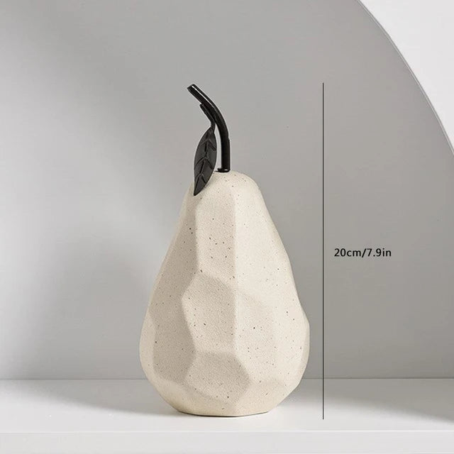 Nordic Sculpture Figurines For Interior Office Desk Accessories Home Decor Pear Apple Ceramic Decor Abstract Fruit Ornaments