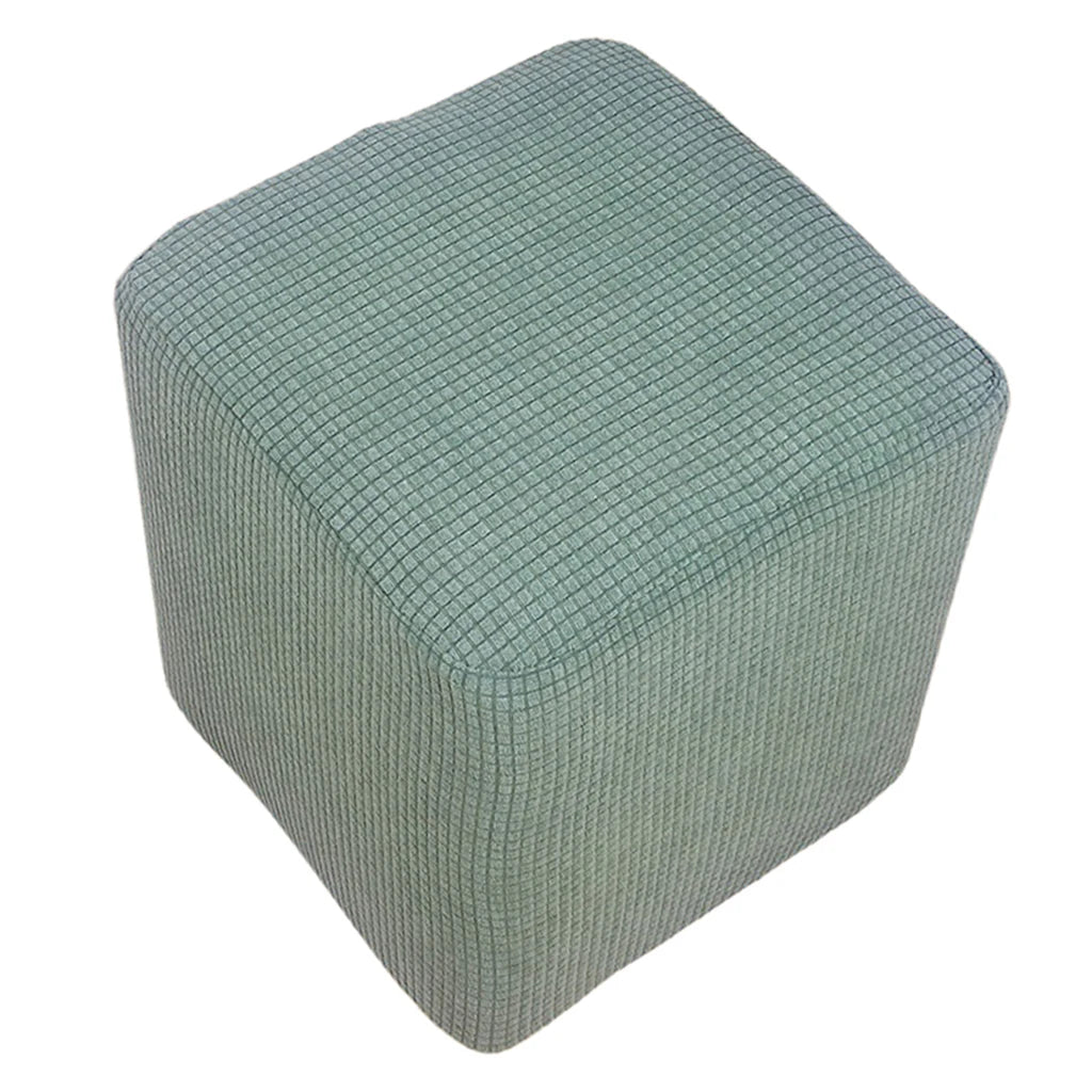 New Solid Stretch Ottoman Slipcover Sofa Footstool Cover Storage Protector