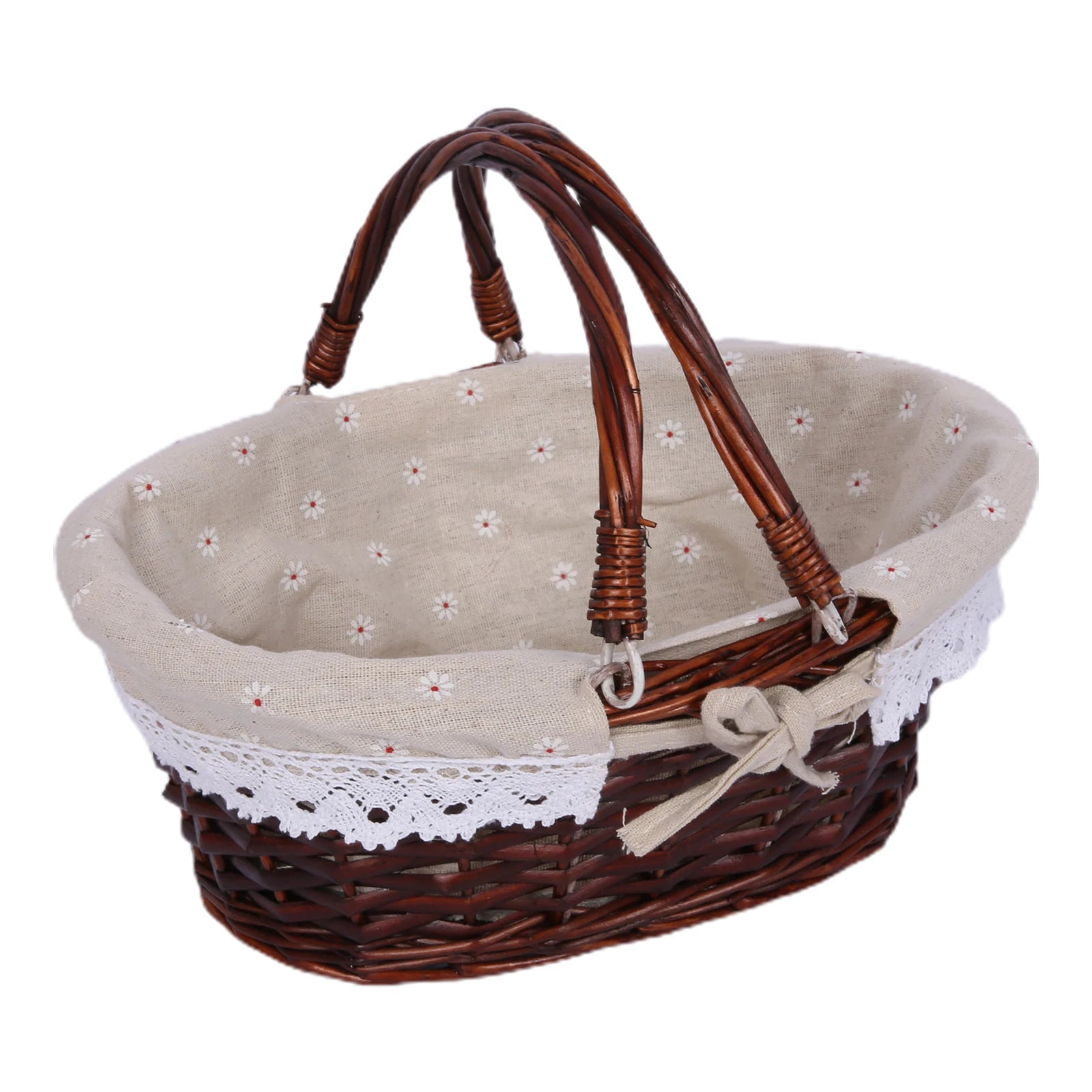 ZK40 Rattan picnic basket, wicker basket, pastoral picnic activity handle basket