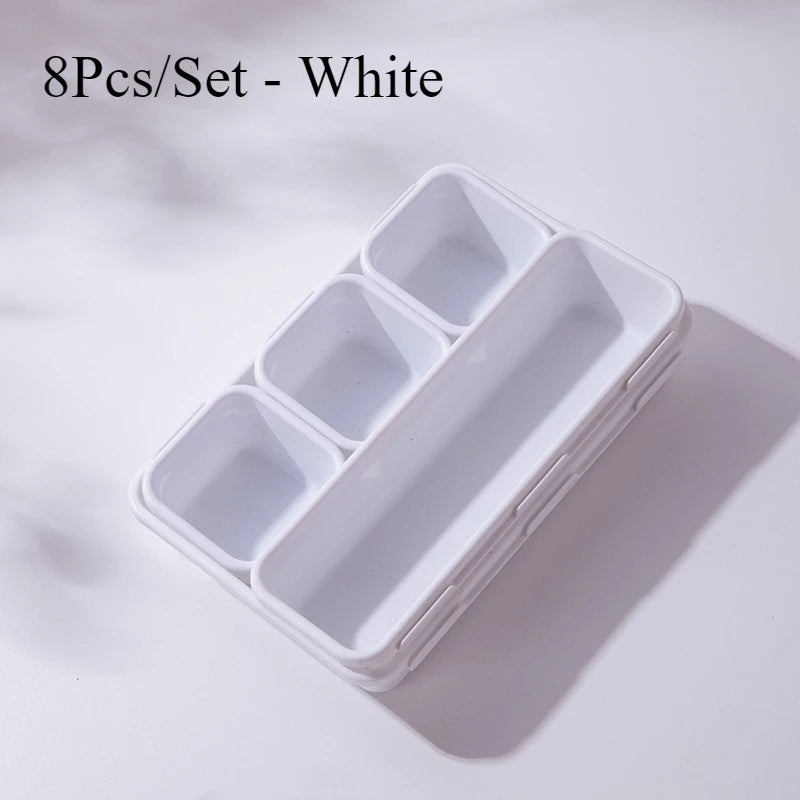 Storage Drawer Storage Box Kitchen Bathroom Storage Trays Closet  Cover Sundries Jewellery Holder 8pc/set Make Up Organizer Box