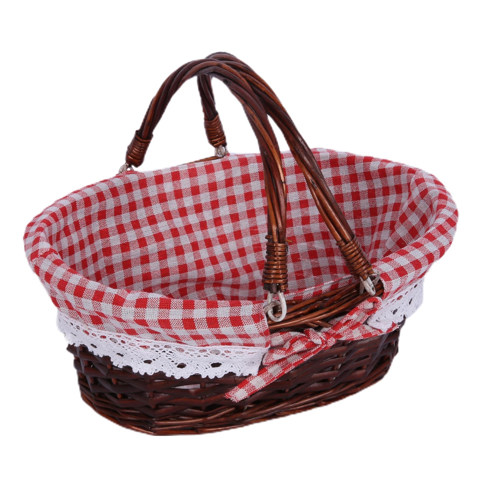 ZK40 Rattan picnic basket, wicker basket, pastoral picnic activity handle basket